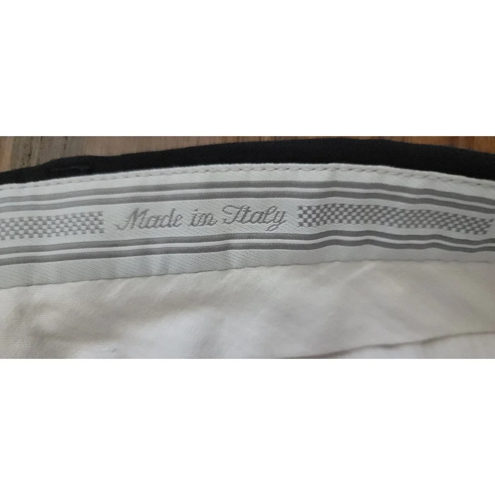 Antonio Pelluso Men's Black Pleated Wool Dress Trousers‎ Sz 36x31 Made IN ITALY